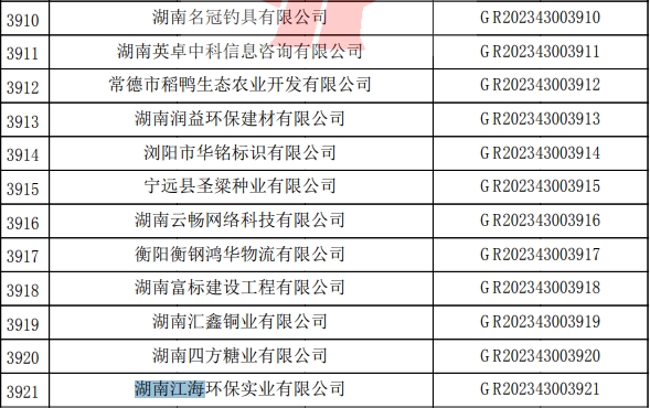 2023年湖南江海，“高新技術(shù)企業(yè)”復(fù)審順利通過！