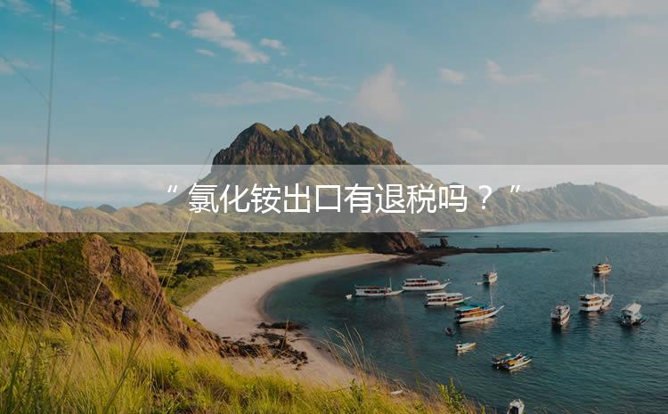 氯化銨出口有退稅嗎？